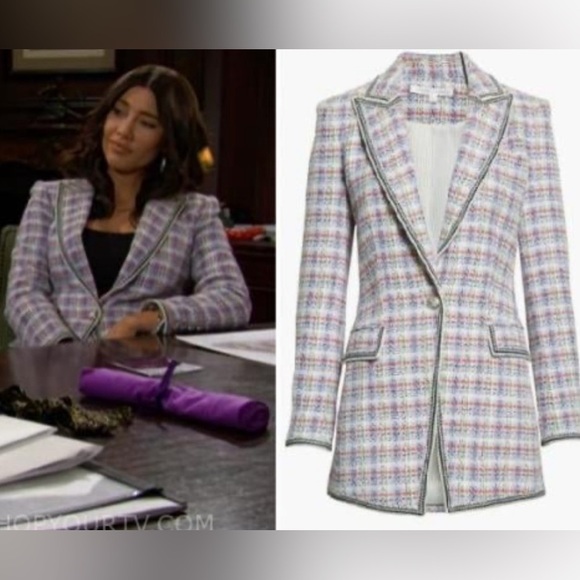 Veronica Beard Etney tweed Dickey blazer jacket in lavender multi - Picture 5 of 12